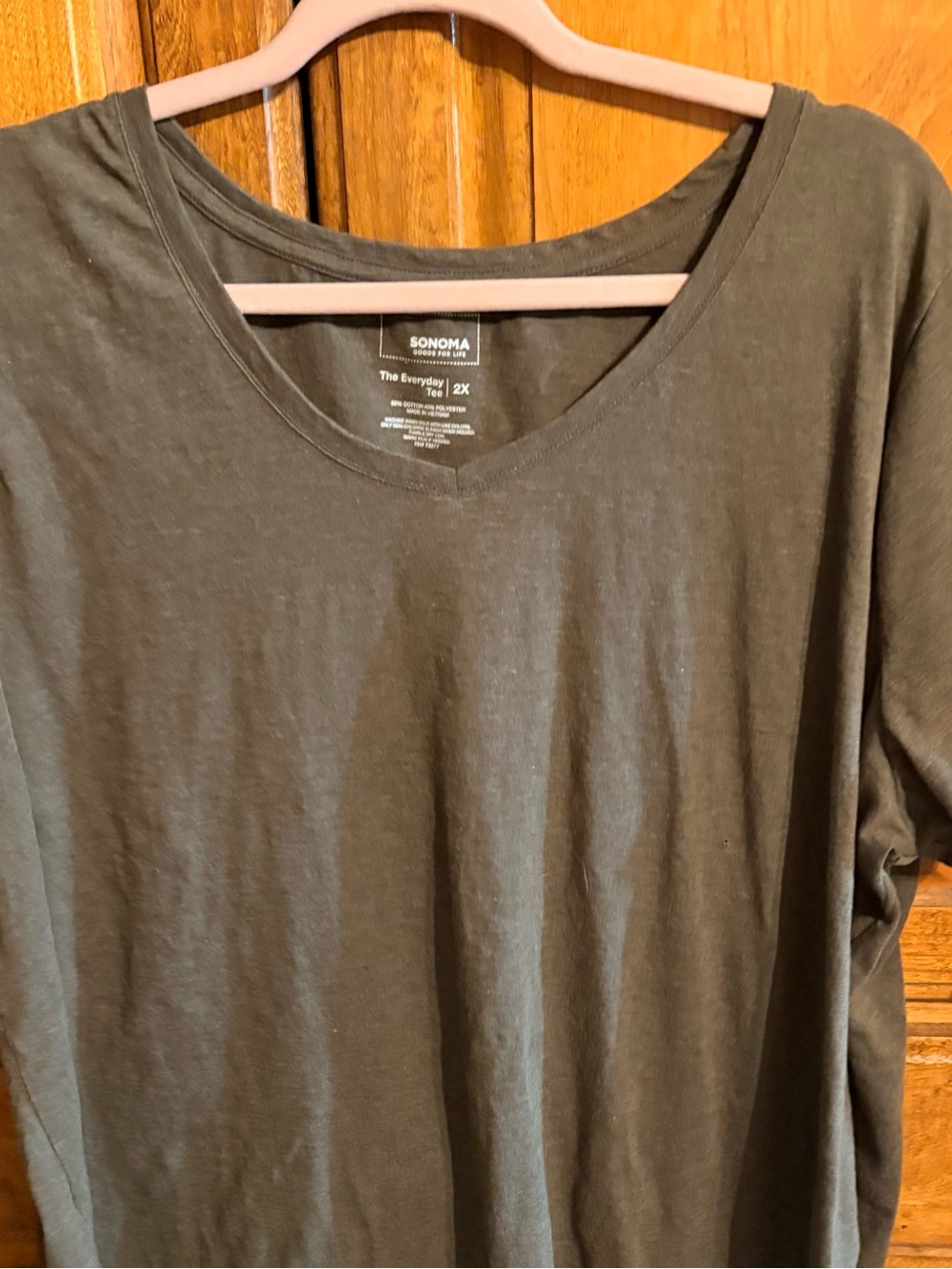Sonoma Dark Olive Green V-Neck Short Sleeve Tee 2X